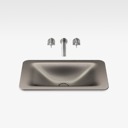 Italian Modern Bathroom Vanity Sink, Armani 26" Shagreen Dark Metallic