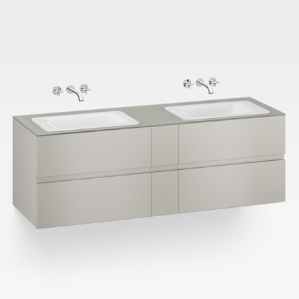 Italian Modern Bathroom Vanity Set, Armani 71" Silver, GW