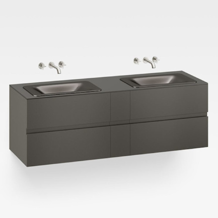 Italian Modern Bathroom Vanity, Armani 71" Nero, DM