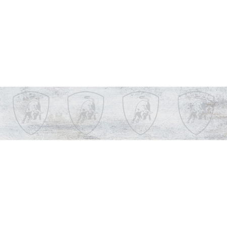 Montecarlo Bianco 9" x 36"  Décor List Logo H Porcelain Tile