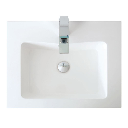 24" Modern Bathroom Single Vanity Sink, Miller Glossy White