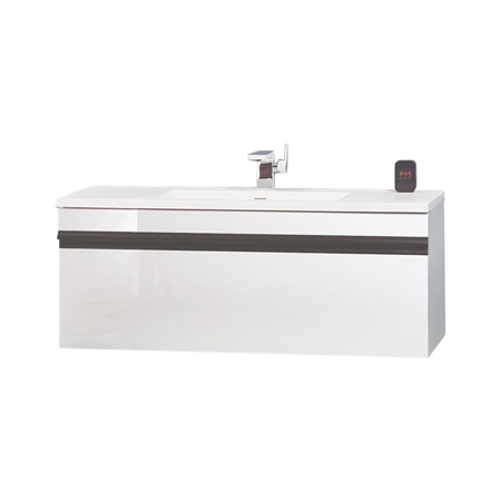 40" Glossy White Wall Mounted Bathroom Vanity, Natt