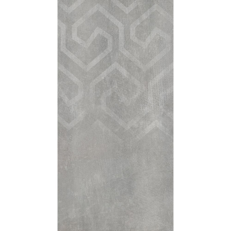 Ducati 24" x 48" Italian Modern Gray Tile, Via Emilia Cemento Decoro Mix