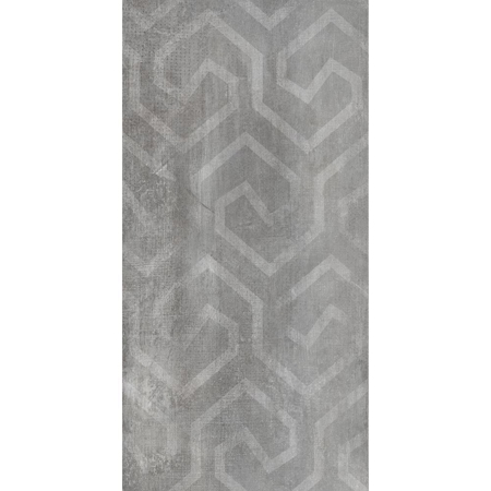 Ducati 24" x 48" Italian Modern Gray Tile, Via Emilia Cemento Decoro Mix Lap