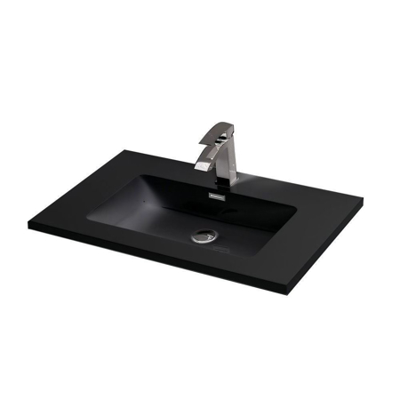 Venice Gray 36" Bathroom Wall Mounted Single Vanity Black Countertop