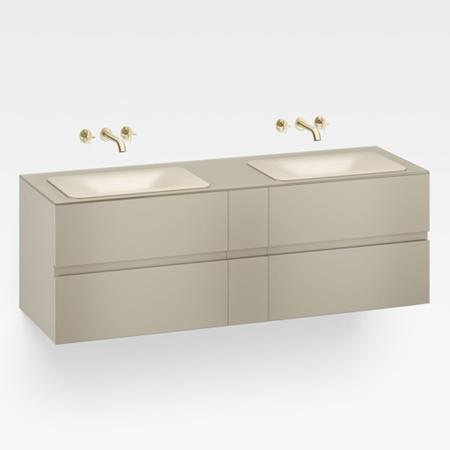 Italian Modern Bathroom Vanity, Armani 71" Greige, G