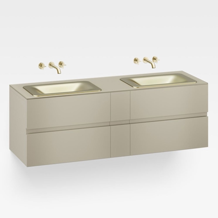 Italian Modern Bathroom Vanity, Armani 71" Greige, SMG