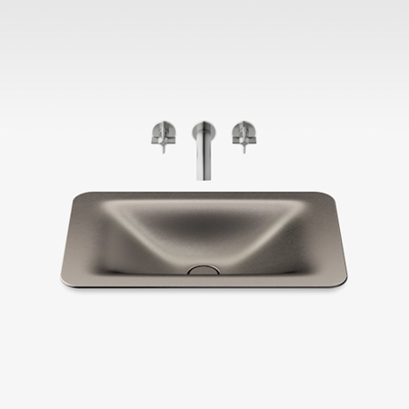 Italian Modern Bathroom Vanity Sink, Armani 26" Dark Metallic