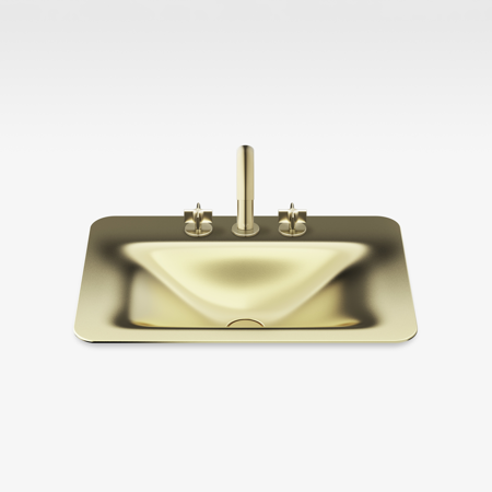 Italian Modern Bathroom Vanity Sink And Faucet, Armani 26" Matt Gold