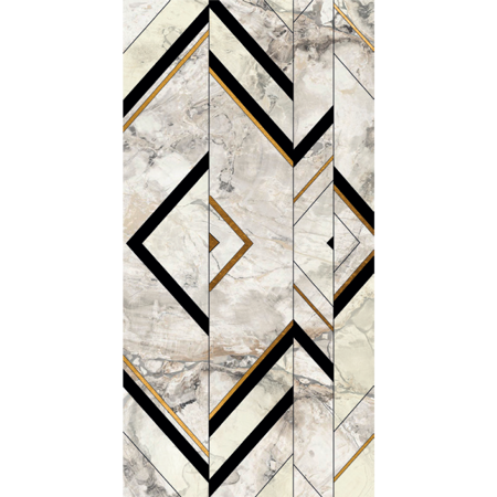 Estoril Ivory Natural White 24" x 48" Decoro Goldstripe Porcelain Tile