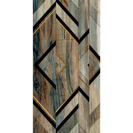 Estoril Ivory Natural Multicolor 24" x 48" Decoro Goldstripe Porcelain Tile