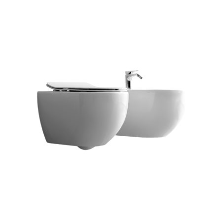 FLOAT GLOSSY WHITE WALL HUNG TOILET, NORIM