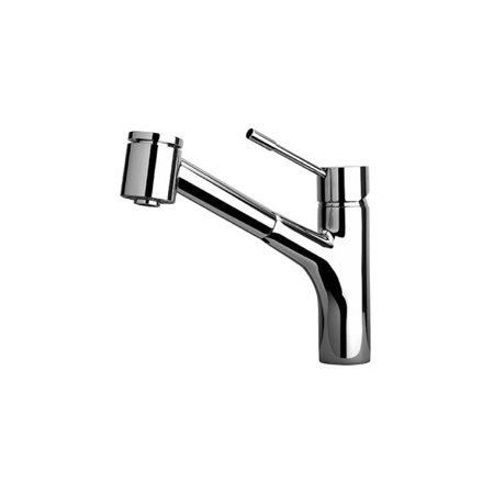 Minimal Pull Out Kitchen Faucet spout Rotates Chrome