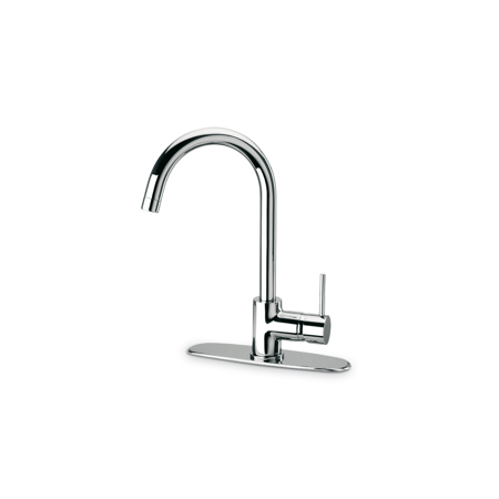 Single Handle Pull-down kitchen Faucet Spout Rotates Chrome