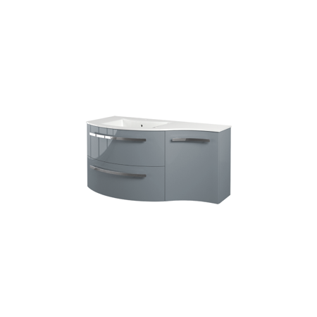 Yara 43" vanity with right concave cabinet in Grey