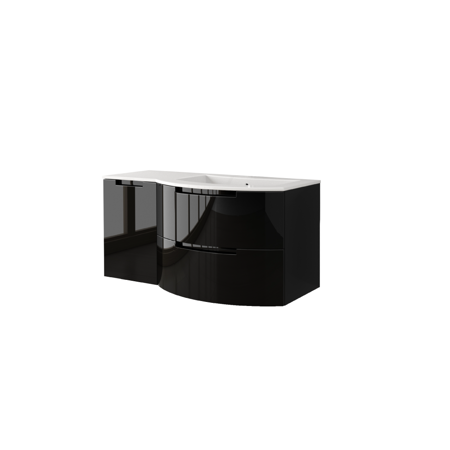 Bruna 53" vanity with left side cabinet in Black