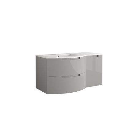 Bruna 53" vanity with right side cabinet in Grey