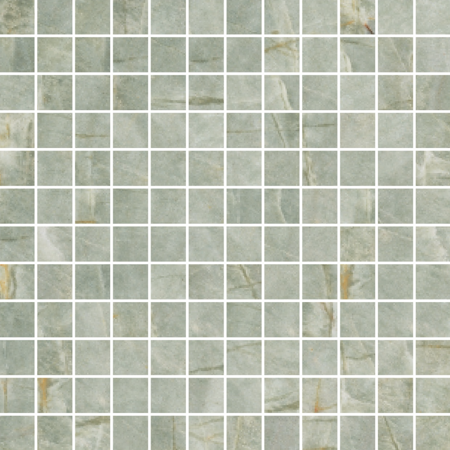 Roberto Cavalli Lush 12"x12" Onice Verde Mosaico Triangoli Foglio