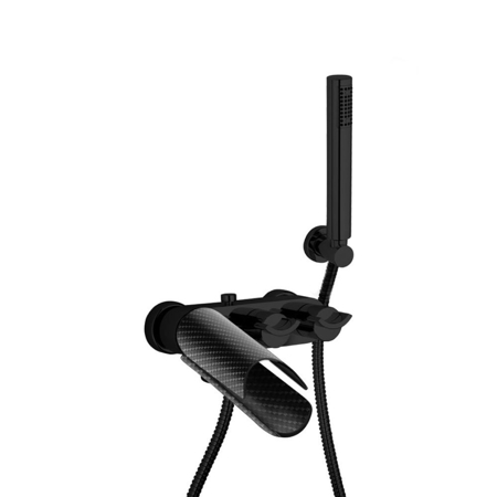 Monza Matt Black Bath Shower Mixer with Adjustable Shower Kit