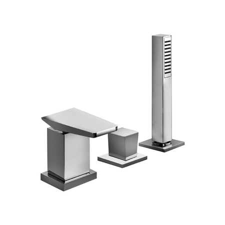 Montecarlo Chrome Bath Mixer Deck Mounted, 3 Holes