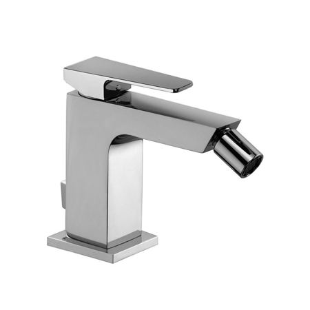 Montecarlo Chrome Single Lever Bidet Mixer with Automatic Waste, Flexible Hoses
