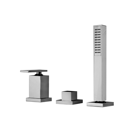 Suzuka Chrome Bath Mixer Deck Mounted with Diverter and Hand Shower