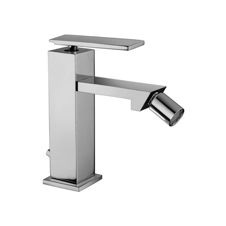 Suzuka Chrome Single Lever Bidet Mixer with Automatic Waste, Flexible Hoses