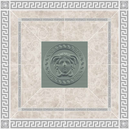 Versace Italian Rosone Bianco Platino Porcelain Tile 46" x 46", Meteorite