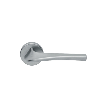 Terra Italian Modern Interior Door Handle, Satin Chrome