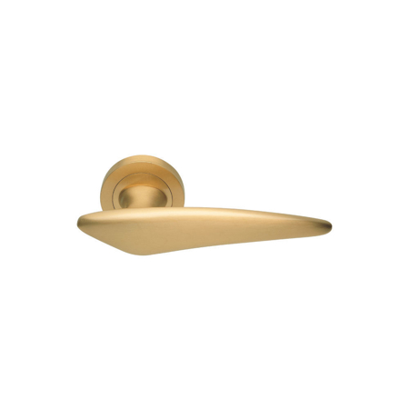 Alea Italian Modern Interior Door Handle, Satin Brass