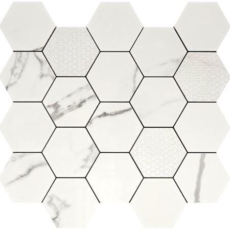 Majestic Queen's Tiara Hexagon 14" x 14" Polished Mosaic