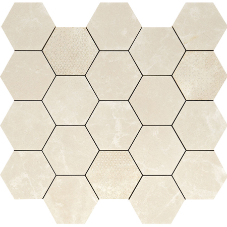 Majestic Precious Gem Hexagon 14" x 14" Polished Mosaic