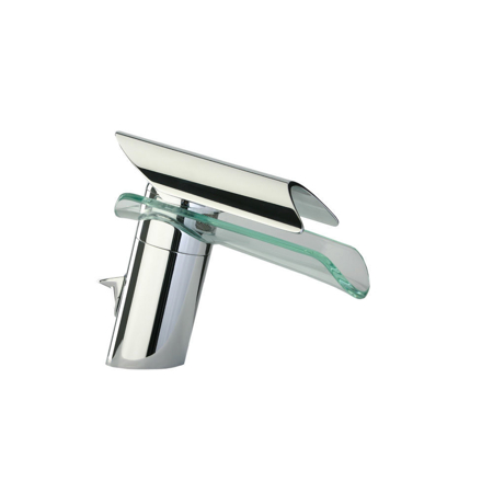 Danu single handle lavatory faucet with glass spout in Chrome
