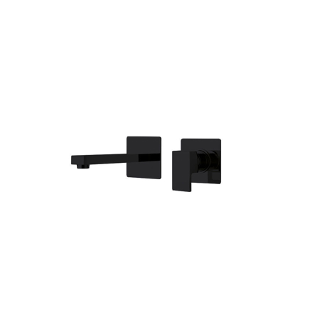 Quadro Single-lever Wall Mounted Mixer With Plate Matt Black