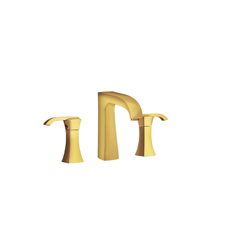 Vellamo widespread lavatory faucet with lever handles Matt Gold