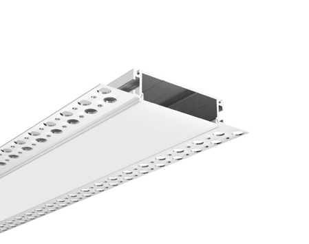 Straight Extra Wide Recessed Aluminum LED Profile, 6,56ft/pcs