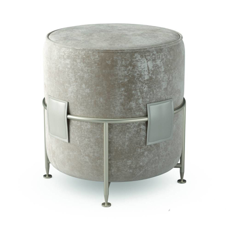 Amaretto High Pouf Frame in Poished Black Nickel Woven