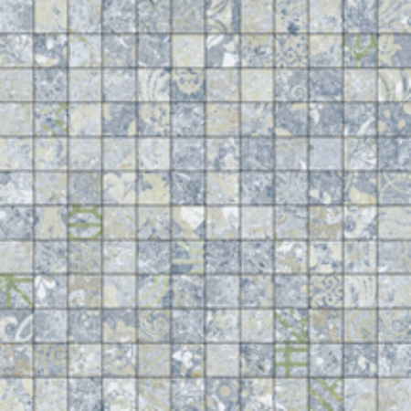 Bohemain Blue Mosaic 2,5 x 2,5 11.71" x 11.71" Porcelain Tile