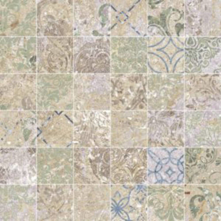 Bohemain Blend Mosaic 2,5 x 2,5 11.71" x 11.71" Porcelain Tile