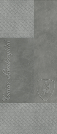 Korium Grey Square Logo 48"x110" Porcelain Tile