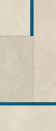 Korium Beige Blue Square Logo 48"x110" Porcelain Tile