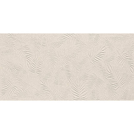 3D Wall Carve Leaf Ivory Matt Rectified 16" x 32"