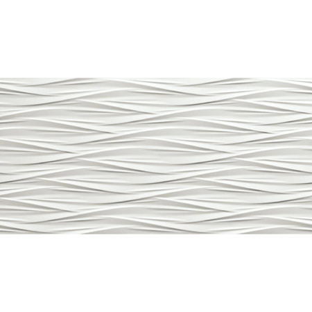 3D Wall Design Wind White Matt Rectified 16" x 32"