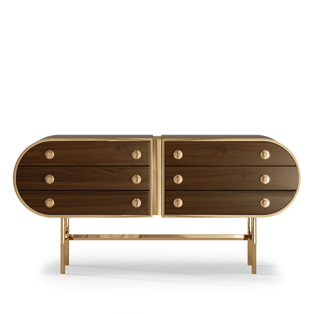 Moryson Sideboard, Glossy Walnut Wood