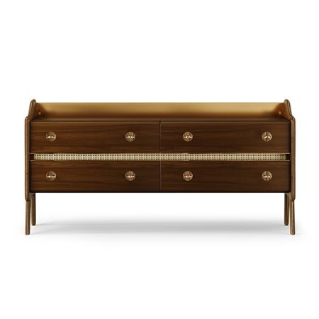 Lester Sideboard, Glossy Walnut Wood