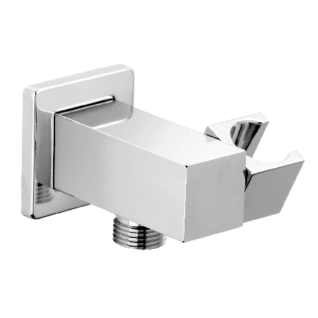 Square Handheld Shower Head Holder With Water Supply Elbow
