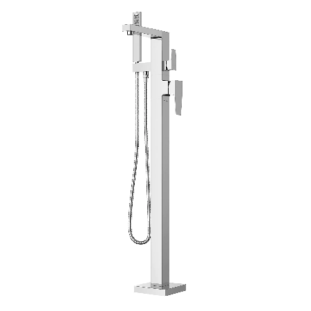 Abruzzo Single Handle Floor Mount Tub Filler With Hand Shower -Trim Only