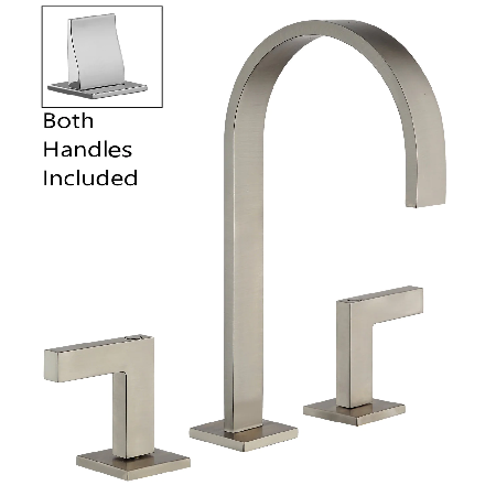 Corsini Two Handle 8" Widespread Bathroom Sink Faucet Brushed Nickel