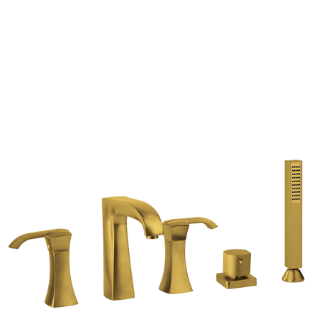 Lady Roman Tub With Lever Handles And Diverter With Hand Held Shower Matt Gold