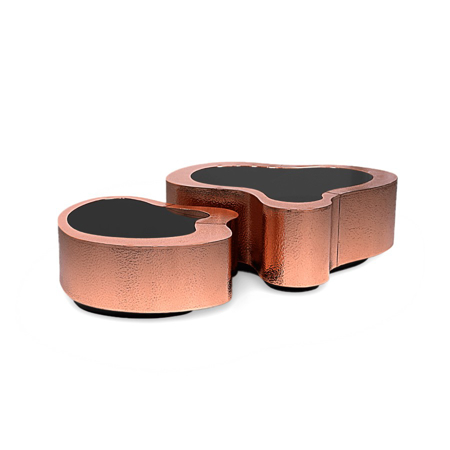 WAVE HAMMERED COPPER CENTER TABLE SMALL